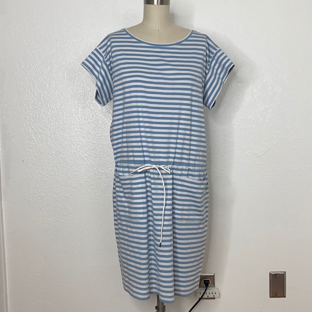 Lafayette 148 cotton nautical sailor everyday vacation striped dress